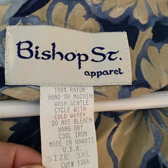 Bishop‎ St Apparel Shirt Mens Size 3XL Button Down Pock Collared Blue Vac… - Picture 3 of 11